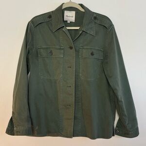 Madewell Military-Inspired Green Utility Shirt Jacket